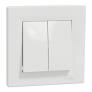 Вимикач У ЗБОРІ двоклавішний білий з рамкою  Шнайдер ASFORA (EPH0300121)