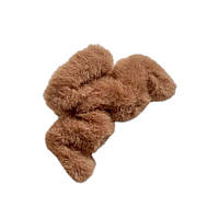 Краб-заколка для волосся 9,5 см зі штучним хутром- Хвиля, пластик, коричневий, 1 шт., арт 019269, Коричневий