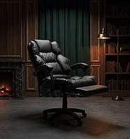 Комп'ютерне крісло для дому стілець комп'ютерний Diego Comfort Pro чорне Професійне ігрове крісло з підставкою для ніг Shop UA