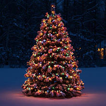 Гірлянда Нитка вулична 30м 300LED на сонячній батареї, 8 режимів, чорний провід, мультиколор