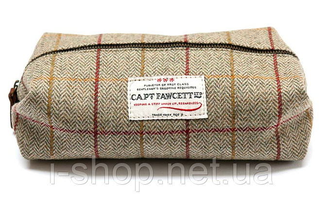 Косметичка з бавовняної тканини   Captain Fawcett Tweed Wash Bag, фото 1