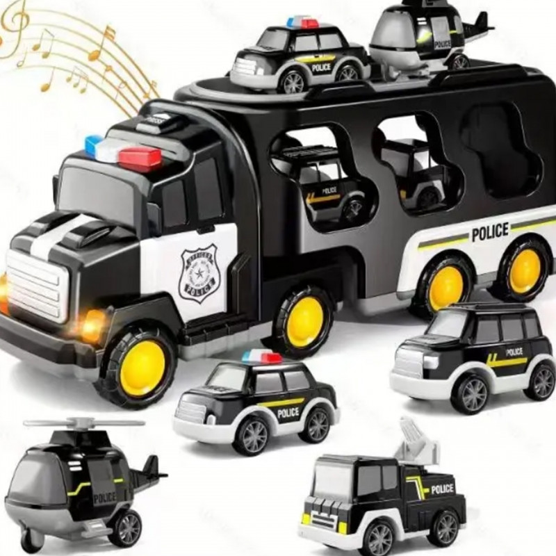 Набір із 5 машинок для евакуації дорожнього руху Woopie - поліція