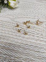 Основа заготовка для сережок "Гвоздик" 15*6мм. золотистий (пара)