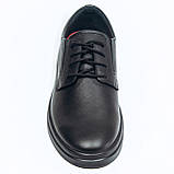 Чоловічі туфлі Mida чорні шкіряні на шнурівці демісезонні 111971(16) розмір 40, фото 3