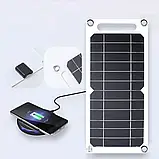 Сонячна панель Sunpower 35 Вт (5 В, USB-вихід) монокристалічна, гнучка, портативна для заряджання пристроїв, фото 3