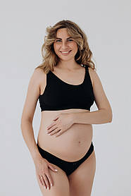 Топ бюстгальтер для вагітних та годуючих з бавовни без кісточок для майбутніх мам S Мамин Дім чорний