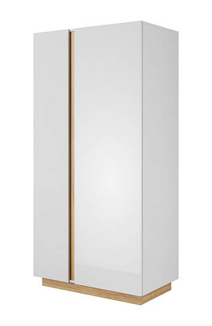 Шафа для одягу Perfect Home Арко / Arco 2-дверна 2D/96 Білий глянець/дуб грандсон (PFH-091038), фото 1