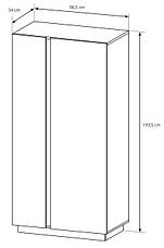 Шафа для одягу Perfect Home Арко / Arco 2-дверна 2D/96 Білий глянець/дуб грандсон (PFH-091038), фото 5