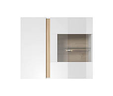 Вітрина навісна Perfect Home Арко / Arco 2-дверна 2D1W/96 Білий глянець/дуб грандсон (PFH-091031), фото 3