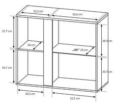 Вітрина навісна Perfect Home Арко / Arco 2-дверна 2D1W/96 Білий глянець/дуб грандсон (PFH-091031), фото 4