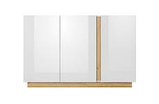 Комод Perfect Home Арко / Arco 3-дверний 3D/138 Білий глянець/дуб грандсон (PFH-091033), фото 3