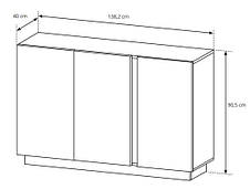 Комод Perfect Home Арко / Arco 3-дверний 3D/138 Дуб артизан/графіт (PFH-091062), фото 5