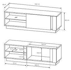 Тумба під телевізор Perfect Home Арко / Arco 1-дверна 1D/138 Білий глянець/дуб грандсон (PFH-091036), фото 4