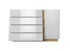 Комод Perfect Home Арко / Arco 1-дверний з 4 шухлядами 1D4S/138 Білий глянець/дуб грандсон (PFH-091044), фото 3