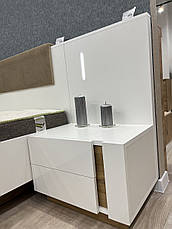 Тумби приліжкові 2 шт. з підсвіткою Perfect Home Арко / Arco з 4 шухлядами 2S/60 Білий глянець/дуб грандсон (PFH-091049), фото 5