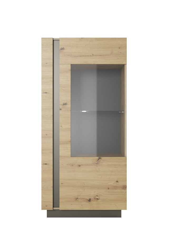 Вітрина низька Perfect Home Арко / Arco 1-дверна 1D1W/72 Дуб артизан/графіт (PFH-091060)