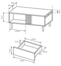 Стіл журнальний Perfect Home Мадіс / Madis 100 Дуб артизан/антрацит (PFH-091071), фото 2