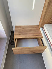 Ліжко (каркас) Perfect Home 3Д / 3D 160 двоспальне з тумбами приліжковими та підсвіткою Білий/дуб крафт золотий (PFH-091046), фото 4