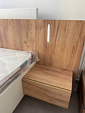 Ліжко (каркас) Perfect Home 3Д / 3D 160 двоспальне з тумбами приліжковими та підсвіткою Білий/дуб крафт золотий (PFH-091046), фото 5