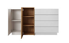 Комод Perfect Home 3Д / 3D 2-дверний з 4 шухлядами 2D4S/160 Білий/дуб крафт золотий (PFH-091040), фото 2