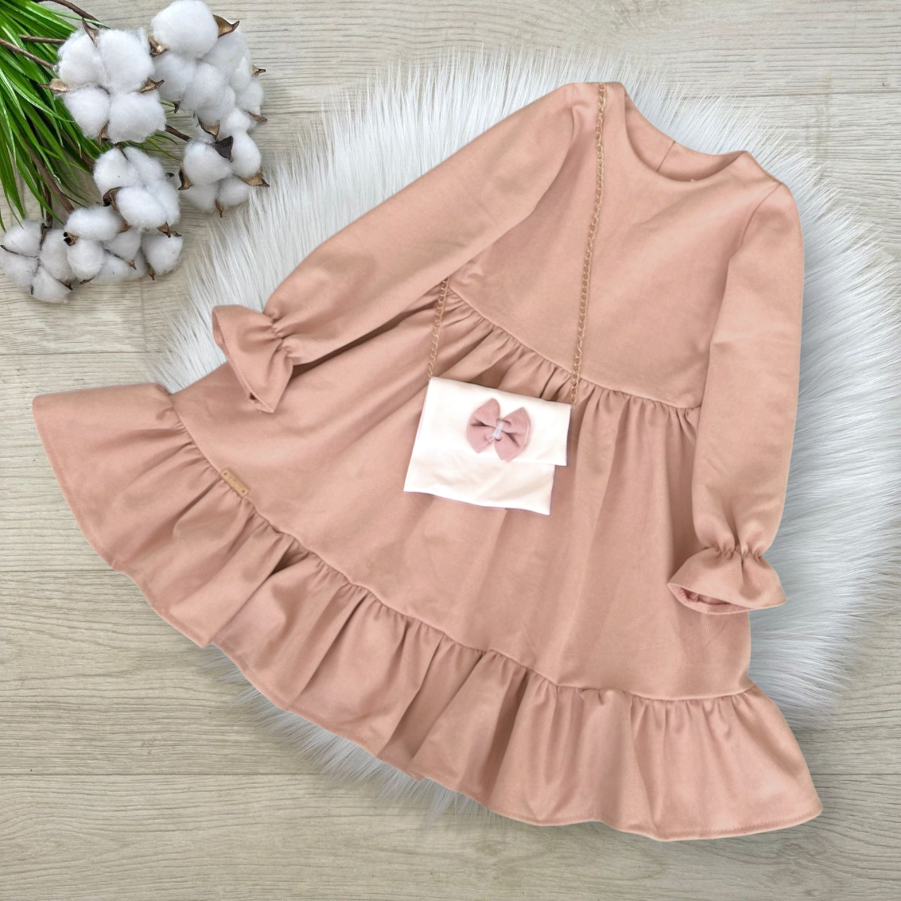 Сукня на дівчинку 98-116 см Замш 002869 Персик