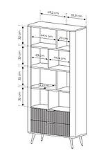 Стелаж Perfect Home Ланте / Lante 2S з 2 шухлядами і золотими ніжками Чорний (PFH-091189), фото 4