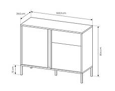 Комод Perfect Home Даст / Dast 2-дверний з 1 шухлядою 2DS/104 Беж (PFH-091006), фото 5