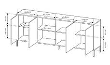 Комод Perfect Home Даст / Dast 4-дверний 4D/203 Беж (PFH-091004), фото 3