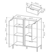 Комод високий Perfect Home Ларс / Lars 2-дверний з 2 шухлядами 2D2S/104 Антрацит (PFH-091020), фото 4