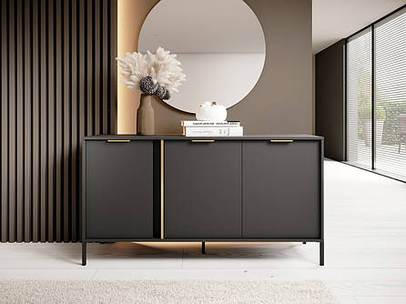 Комод Perfect Home Ларс / Lars 3-дверний 3D/153 Антрацит (PFH-091018), фото 1