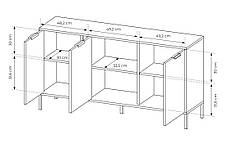 Комод Perfect Home Ларс / Lars 3-дверний 3D/153 Антрацит (PFH-091018), фото 4
