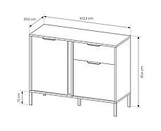 Комод Perfect Home Ларс / Lars 2-дверний з 1 шухлядою 2DS/104 Антрацит (PFH-091017), фото 5