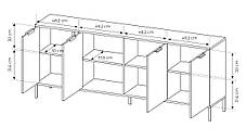 Комод Perfect Home Ларс / Lars 4-дверний 4D/203 Антрацит (PFH-091019), фото 4