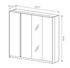 Шафа для одягу Perfect Home Даст / Dast 4-дверна з дзеркалом 4D/220 Беж (PFH-091011), фото 4