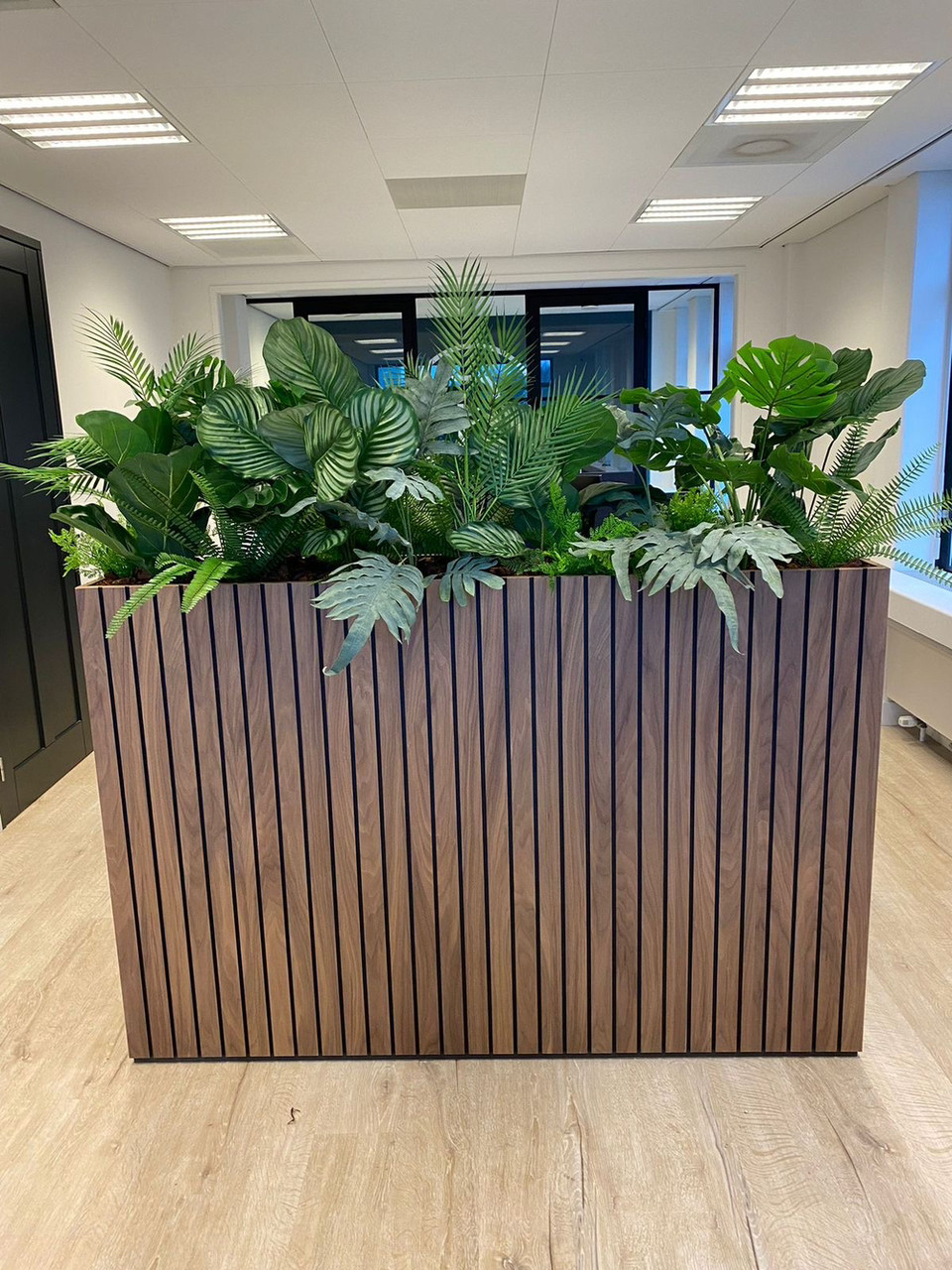 Високе кашпо для зонування простору, з дерева 1200х1000х300 мм, фото 1