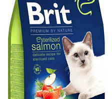 Brit Premium by Nature Cat Sterilized 500г ( лосось 28% )