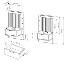 Тумби приліжкові 2 шт. Perfect Home Таллі / Tally з 2 шухлядами 1S/51 Дуб артизан/антрацит (PFH-091098), фото 4