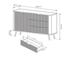 Комод Perfect Home Ланте / Lante 1-дверний з 3 шухлядами і золотими ніжками 1D3S/138 Беж (PFH-091116), фото 3