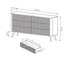 Комод Perfect Home Ланте / Lante з 6 шухлядами і чорними ніжками 6S/163 Чорний (PFH-091113), фото 3