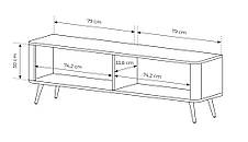 Тумба під телевізор Perfect Home Ланте / Lante 2-дверна з чорними ніжками 2D/163 Чорний (PFH-091119), фото 4