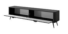Тумба під телевізор Perfect Home Ланте / Lante 2-дверна з чорними ніжками 2D/200 Чорний (PFH-091122), фото 2