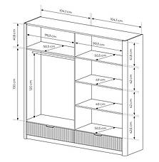Шафа для одягу Perfect Home Ланте / Lante 4-дверна з дзеркалом і золотими ручками 4D2S/213 Беж (PFH-091124), фото 3