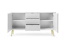 Комод Perfect Home Зова / Zova 2-дверний з 3 шухлядами і золотими ніжками KSZ168 Білий (PFH-091280), фото 2