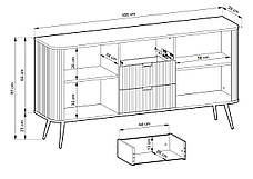 Комод Perfect Home Зова / Zova 2-дверний з 3 шухлядами і золотими ніжками KSZ168 Білий (PFH-091280), фото 3