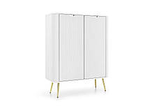 Комод Perfect Home Зова / Zova 2-дверний з золотими ніжками K103 Білий (PFH-091286), фото 4