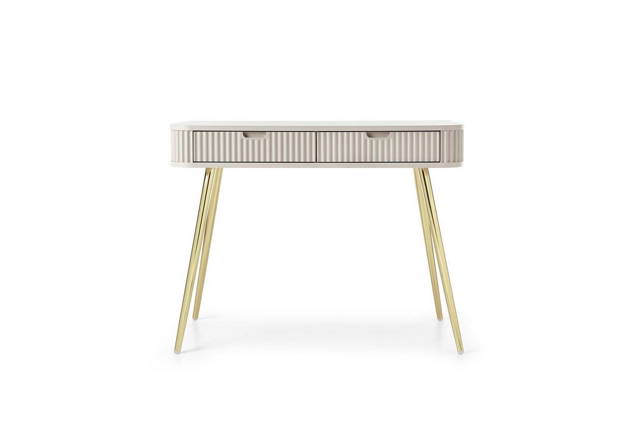 Стіл туалетний Perfect Home Зова / Zova з 2 шухлядами та золотими ніжками T103 Кашемір (PFH-091301)