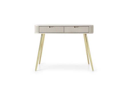 Стіл туалетний Perfect Home Зова / Zova з 2 шухлядами та золотими ніжками T103 Кашемір (PFH-091301), фото 1