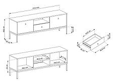 Тумба під телевізор Perfect Home Моно / Mono 2-дверна з 1 шухлядою та золотими ніжками MRTV154 Беж пісочний (PFH-091201), фото 3