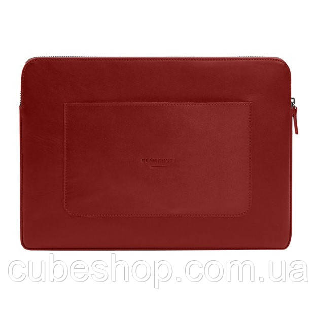 Шкіряний чохол для ноутбука на блискавці з кишенею 29.1 (червоний), фото 1
