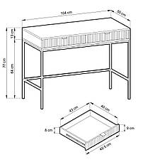 Стіл туалетний Perfect Home Нова / Nova з 2 шухлядами та чорними ніжками T104 Лабрадор (PFH-091505), фото 3
